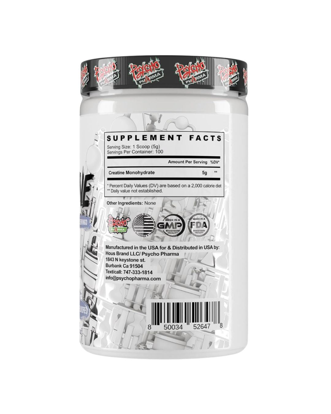Psycho Pharma Creatine Monohydrate - 100 Servings