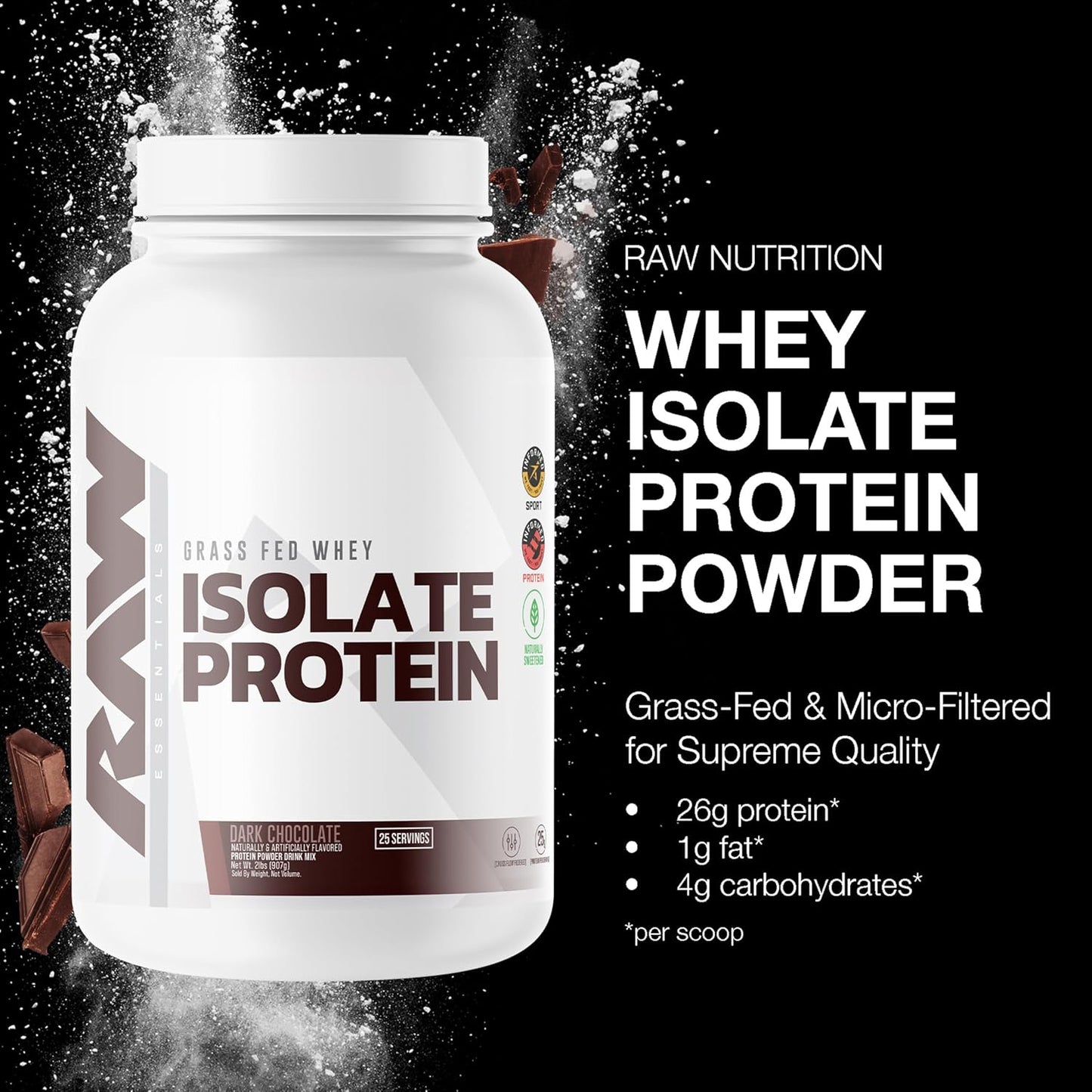 "Raw Grass Fed Whey Isolate Protein Powder-The Supplement Stop"
