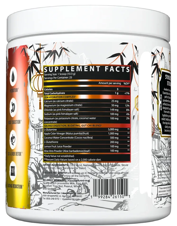 I Am Immortal Morning Essentials Supplement Facts