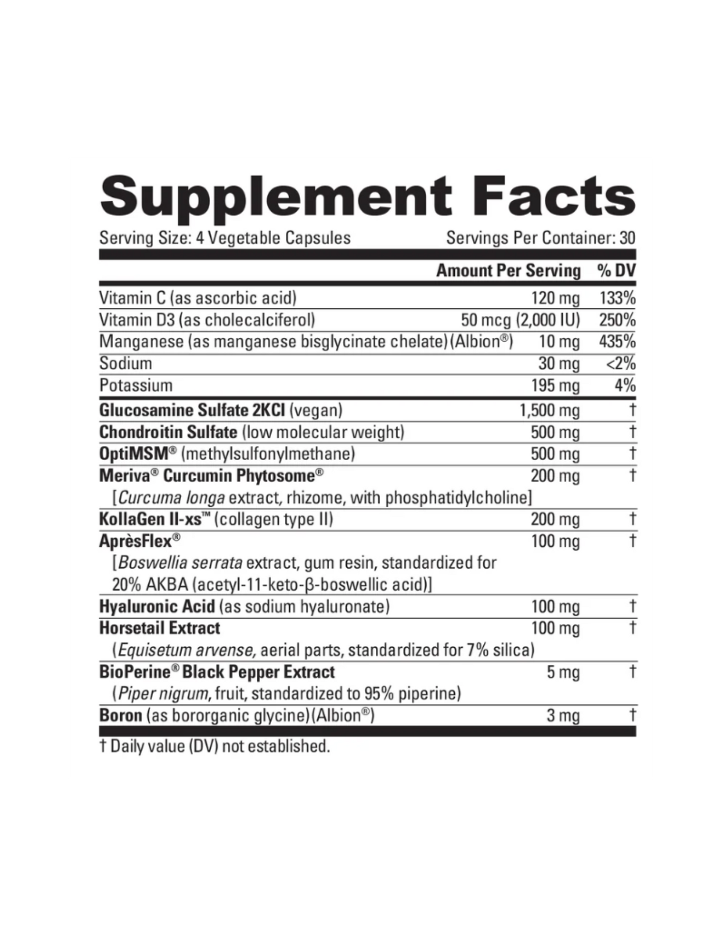 NutraBio Extreme Joint Care 120 Gelatin Capsules-The Supplement Stop