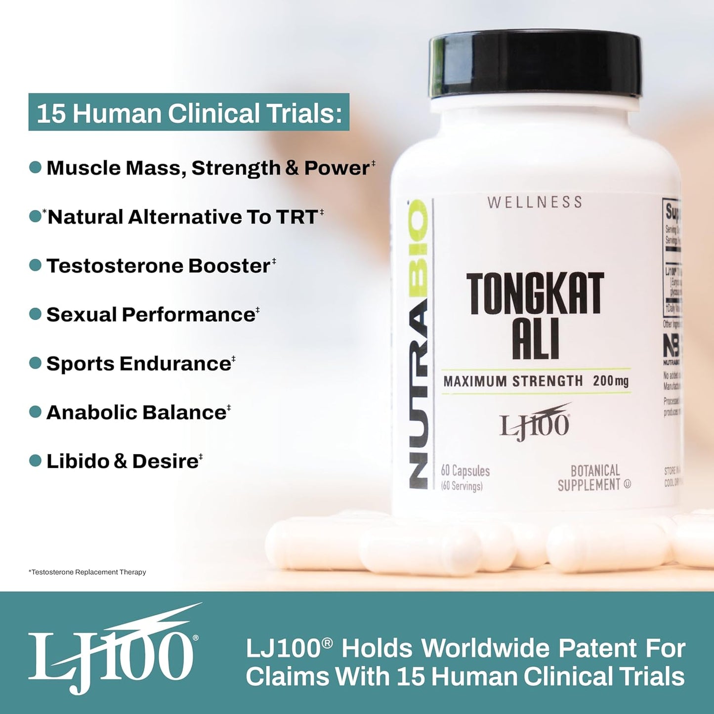 Nutrabio Tongkat Ali Key Benefits-The Supplement Stop