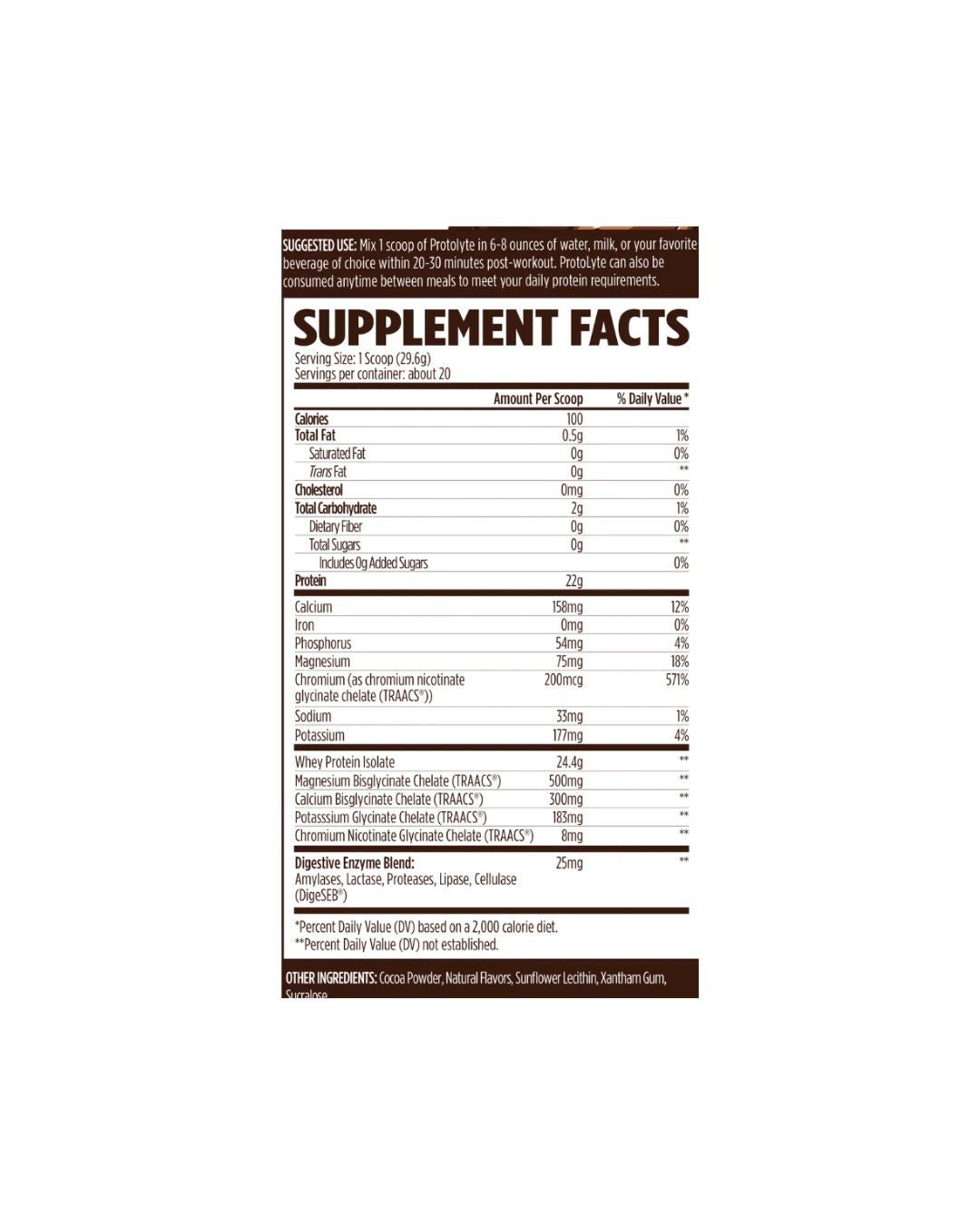 VMI_Sports_Protolyte_5_LB_Protein_Powder_Supplement_Facts_The Supplement Stop