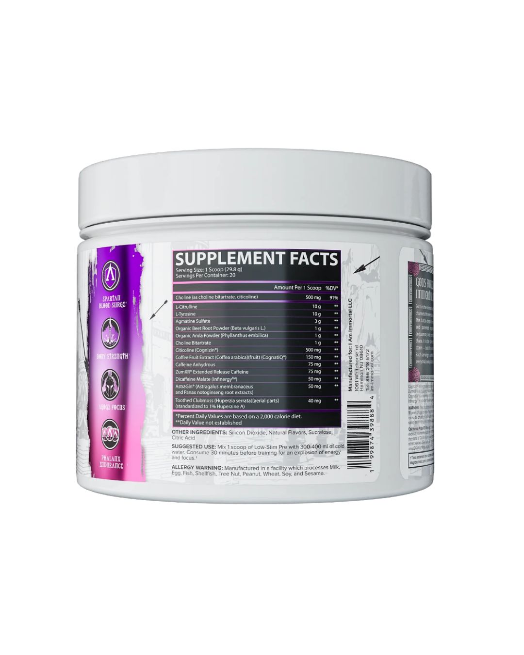 I Am Immortal Low Stim Preworkout