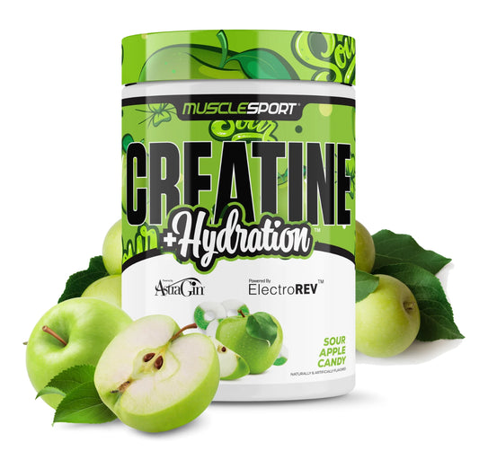 Musclesport Creatine + Hydration Sour Apple Candy