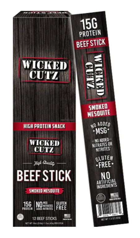 Wicked Cutz Beef Sticks Smoked Mesquite
