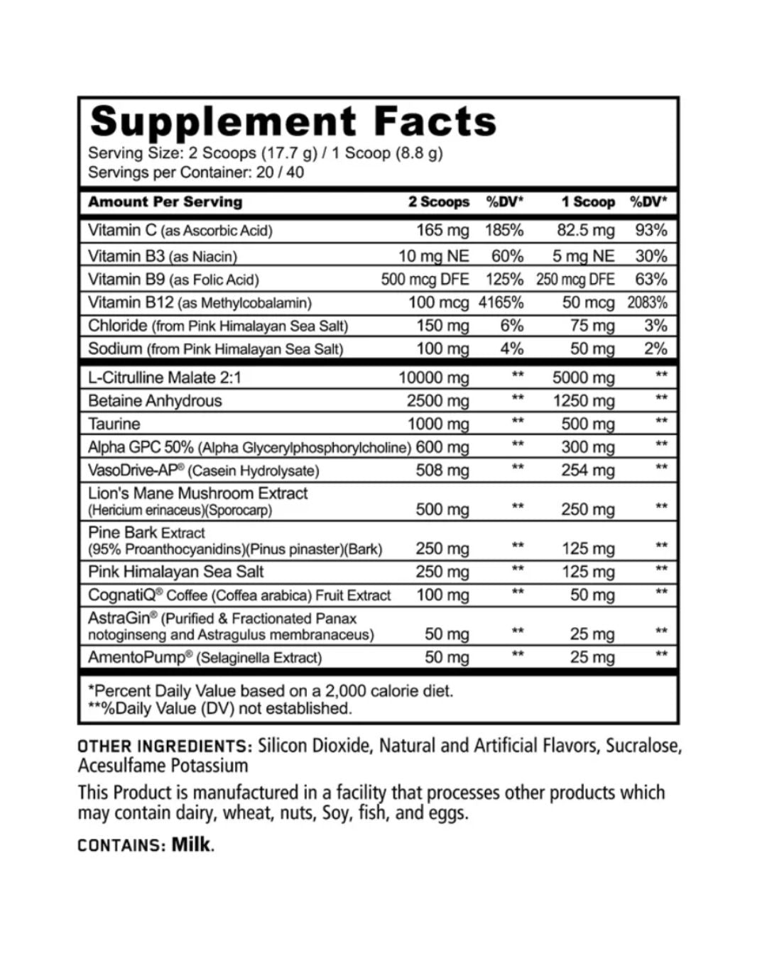Panda Supps Pump Non-Stim Preworkout