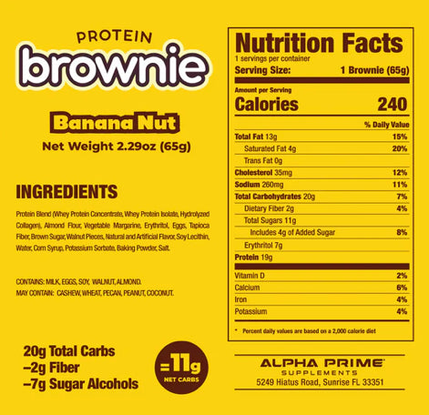 Alpha Prime Protein Brownie Glazed Banana Nut