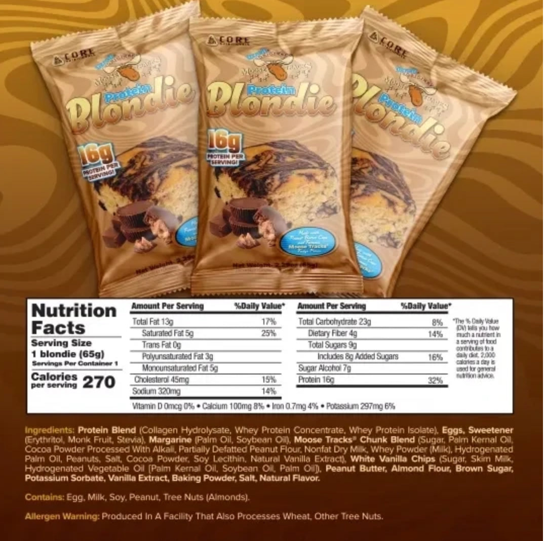 Core Nutritionals Moose Tracks Protein Blondie