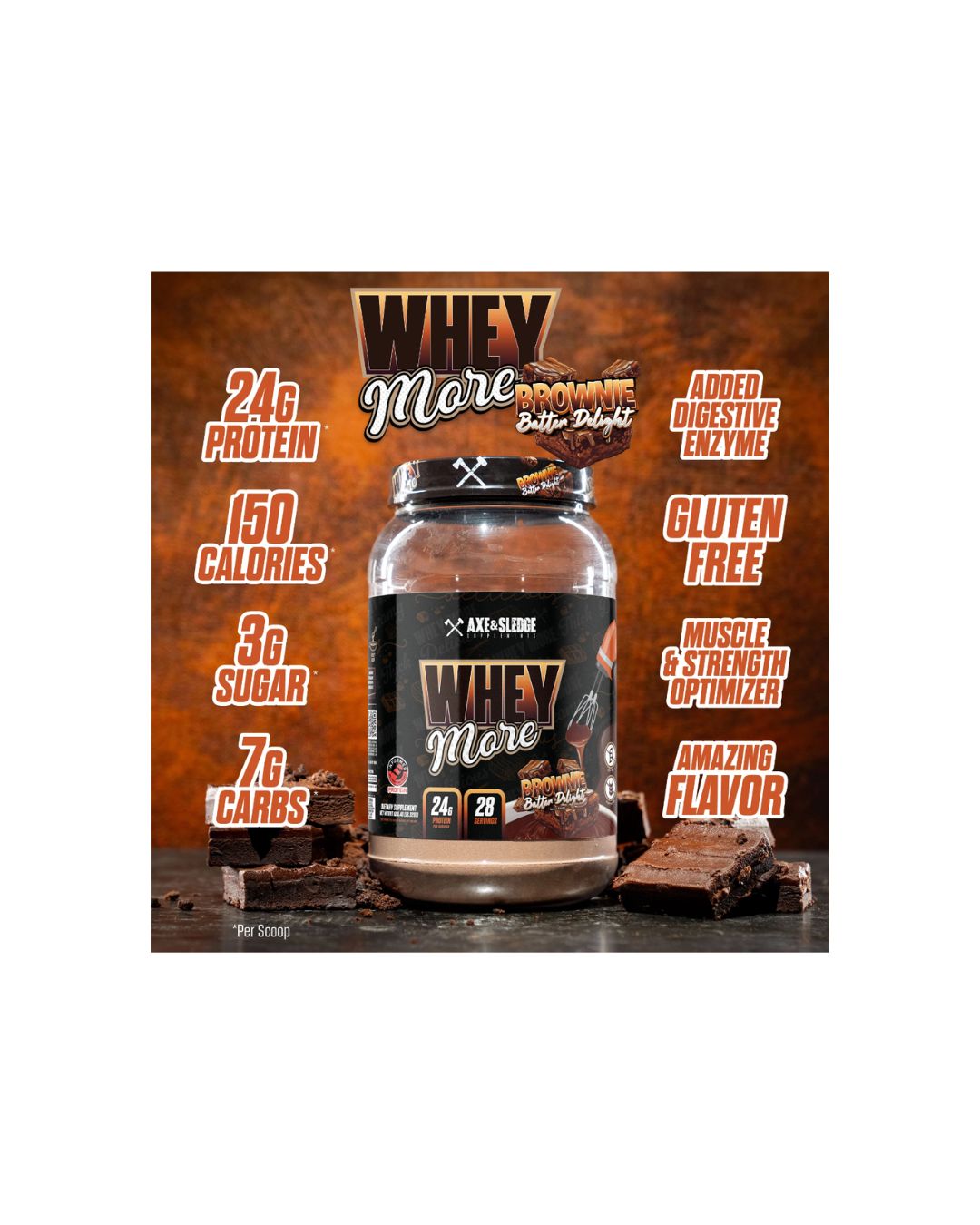 Axe & Sledge Supplements Whey More Protein Powder