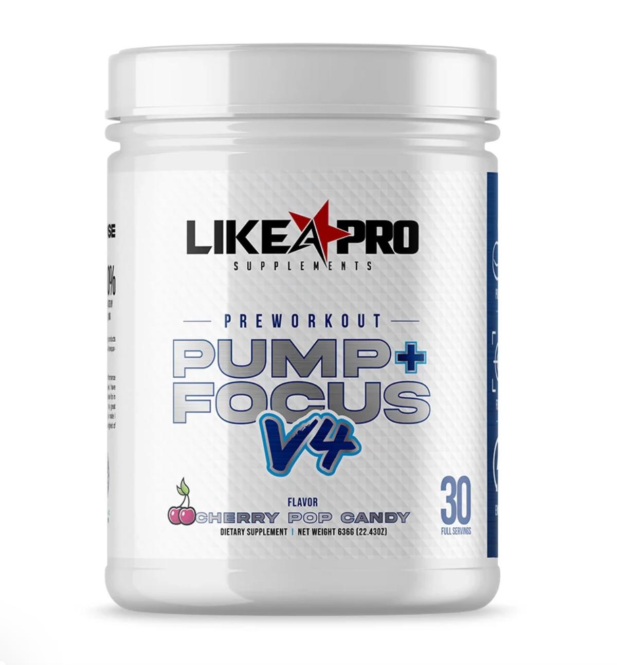"Like A Pro Supplements Pump and Focus Preworkout V4-Cherry Pop Candy-The Supplement Stop"