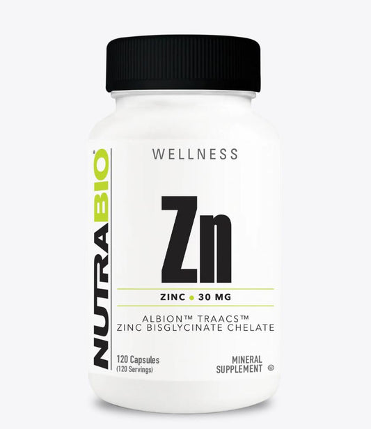 "NutraBio Zinc 30 mg-The Supplement Stop"