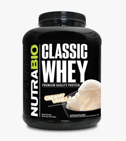 "NutraBio Classic Whey Protein Powder 5LB-Creamy Vanilla-The Supplement Stop"