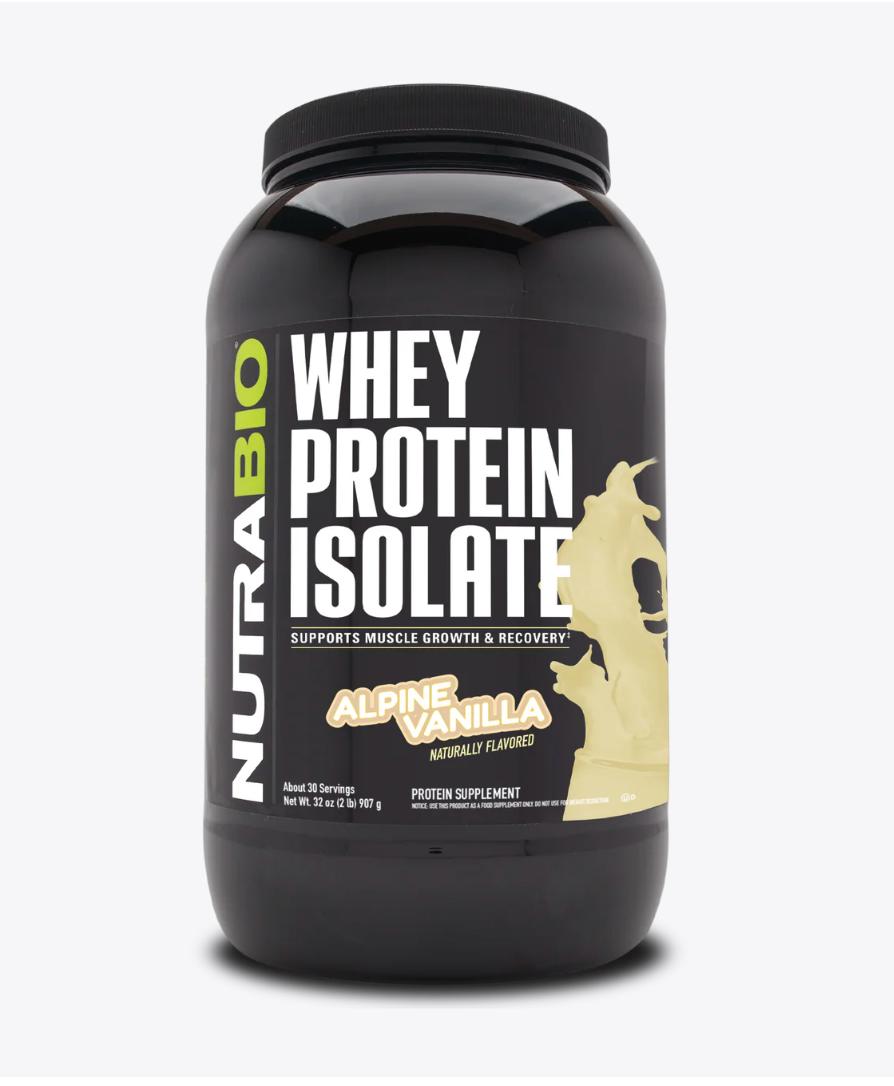 "NutraBio Whey Protein Isolate Powder 2LB-Alpine Vanilla-The Supplement Stop"