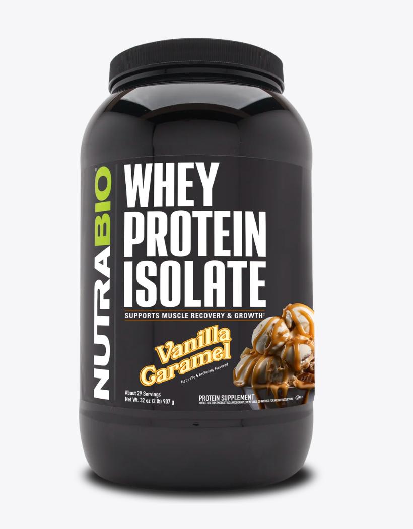 "NutraBio Whey Protein Isolate Powder 2LB-Vanilla Caramel-The Supplement Stop"