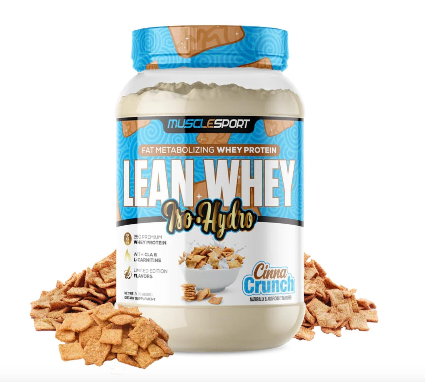 "Musclesport Lean Whey® Iso Hydro Gourmet Protein 2LB-CinnaCrunch-The Supplement Stop"