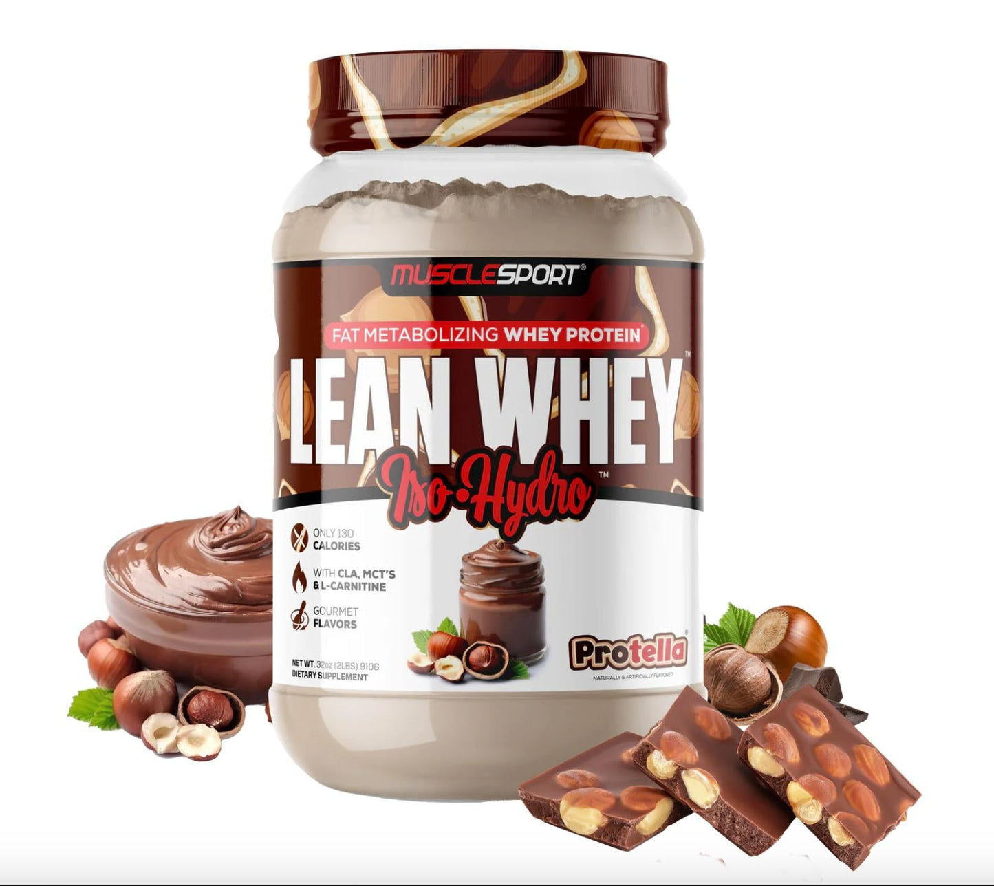 "Musclesport Lean Whey® Iso Hydro Gourmet Protein 2LB-Protella-The Supplement Stop"