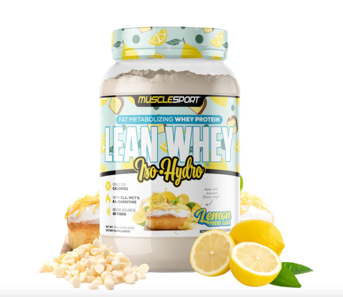 "Musclesport Lean Whey® Iso Hydro Gourmet Protein 2LB-Lemon Pound Cake-The Supplement Stop"