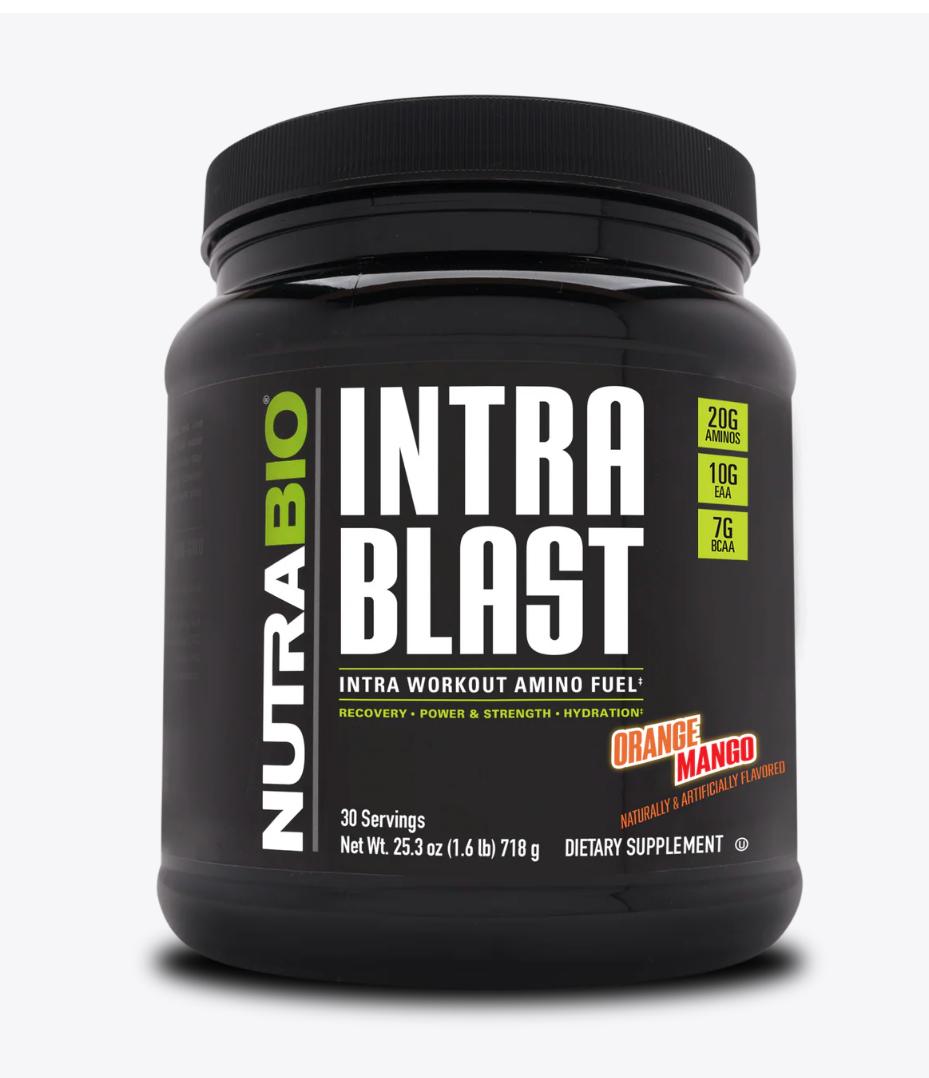 "NutraBio Intra Blast-Orange Mango-The Supplement Stop"