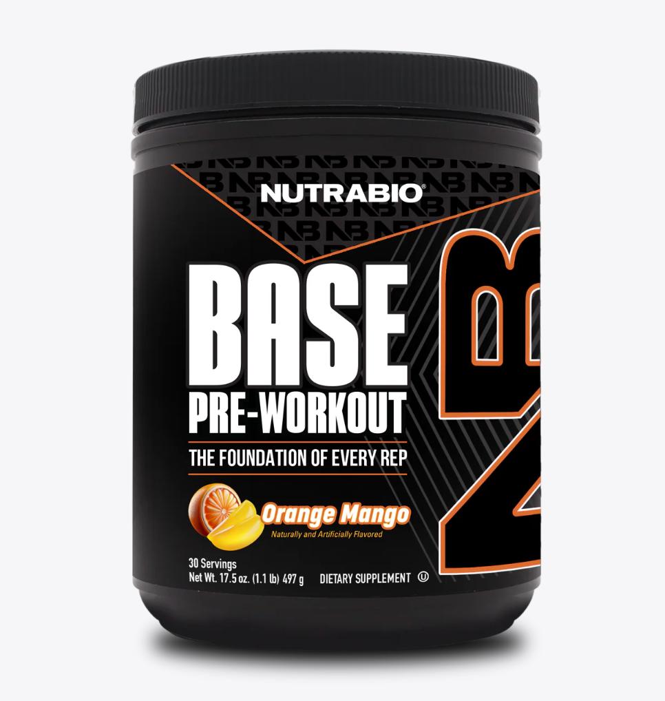 "NutraBio Base Preworkout-Orange Mango-The Supplement Stop"