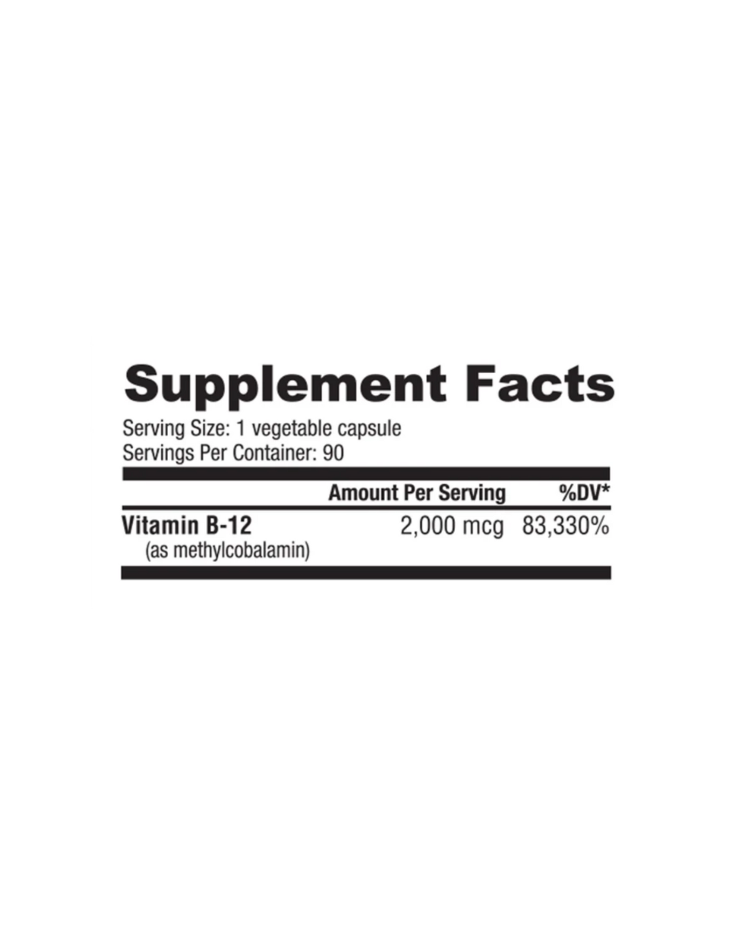 "NutraBio Methyl B-12 (2000mcg) 90 Capsules-The Supplement Stop"