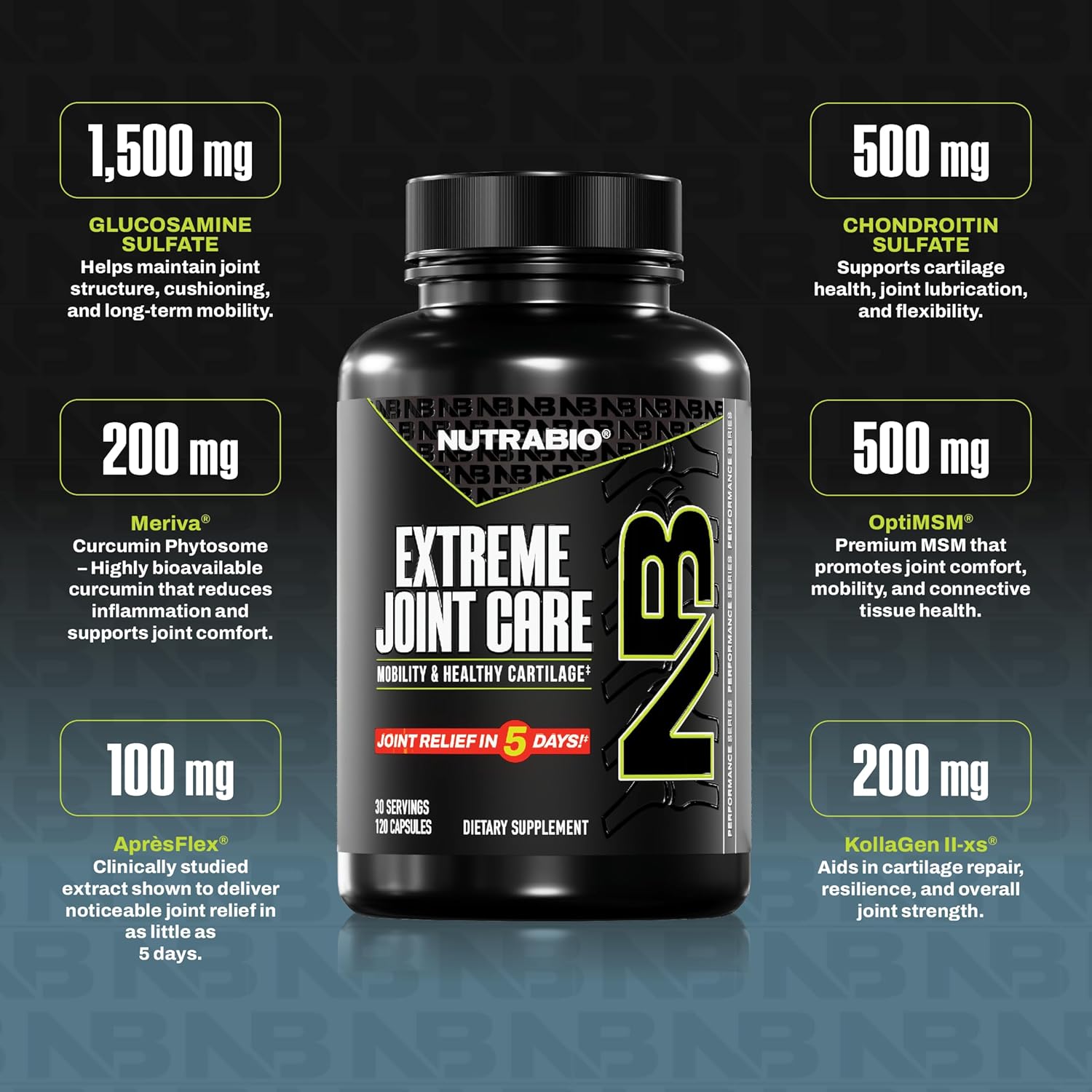 "Nutrabio Extreme Joint Care Key Ingredients-The Supplement Stop"