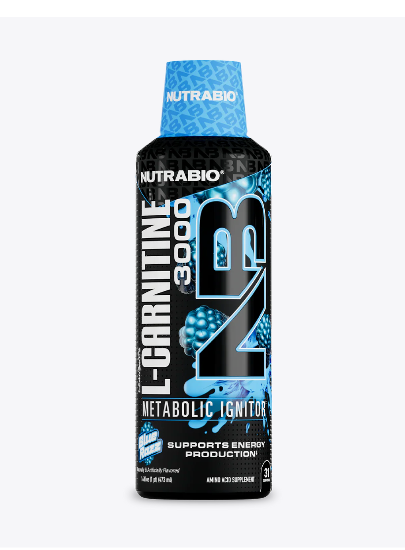 "NutraBio LeanShots Liquid L-Carnitine Shot 3000-Blue Raspberry-The Supplement Stop"