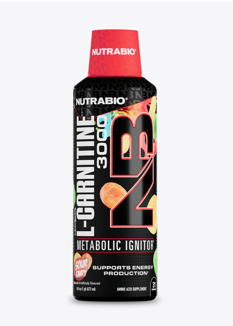 "NutraBio LeanShots Liquid L-Carnitine Shot 3000-Sour Candy-The Supplement Stop"