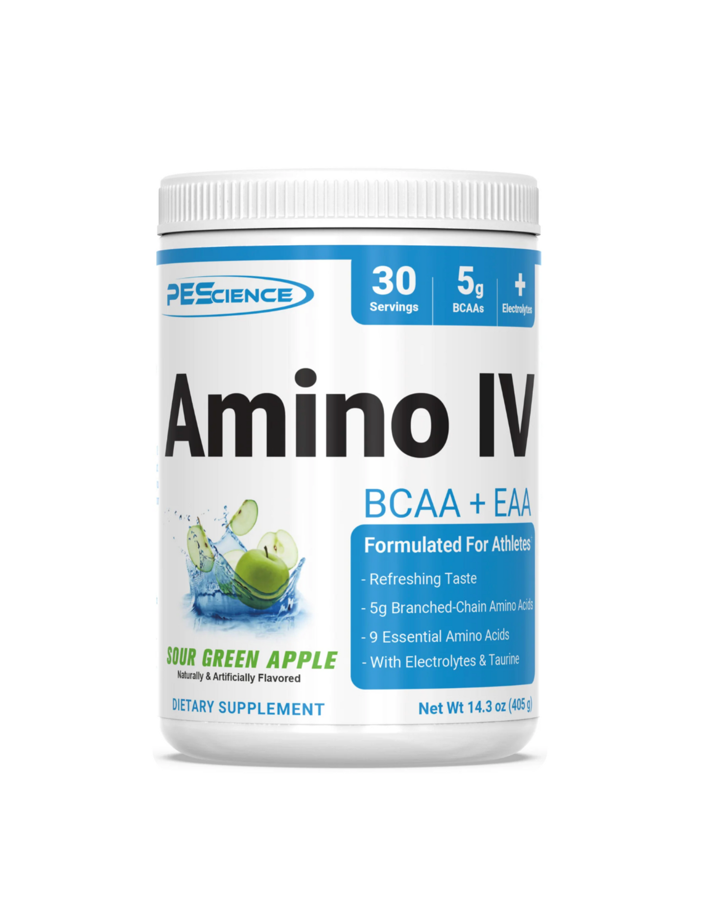 "PEScience Amino IV-Sour Green Apple-The Supplement Stop"