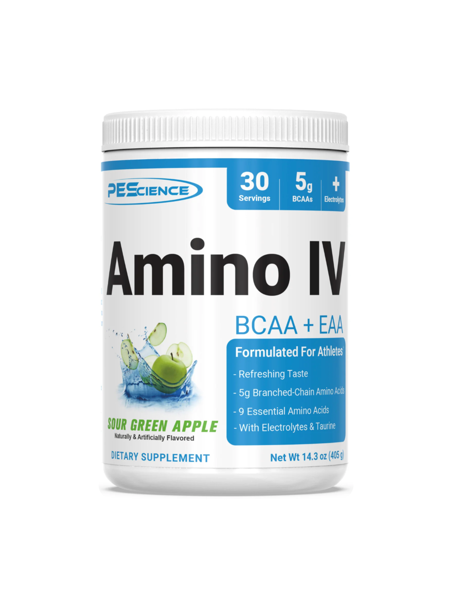 "PEScience Amino IV-Sour Green Apple-The Supplement Stop"