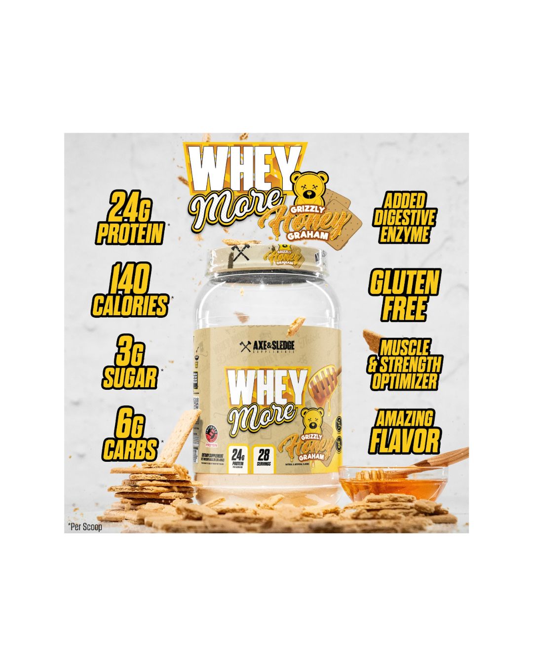 Axe & Sledge Supplements Whey More Protein Powder