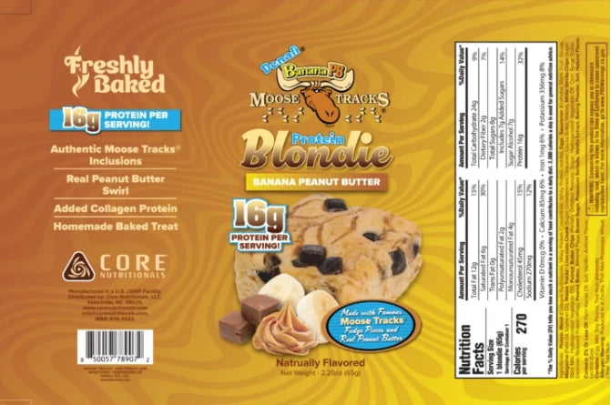 Core Nutritionals Moose Tracks Banana Peanut Butter Blondie