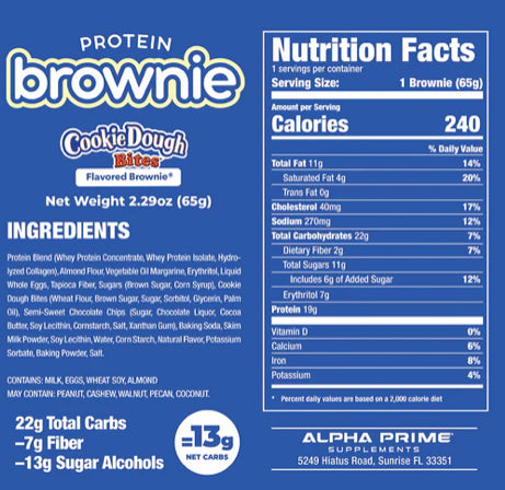 Alpha Prime Protein Brownie My Cookie Dough Bites