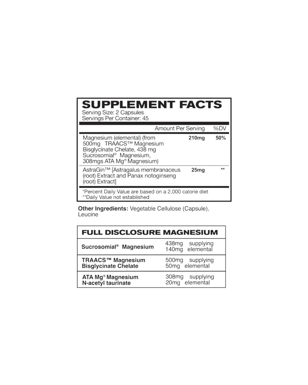 Astroflav Magnesium Supplement Facts-The Supplement Stop