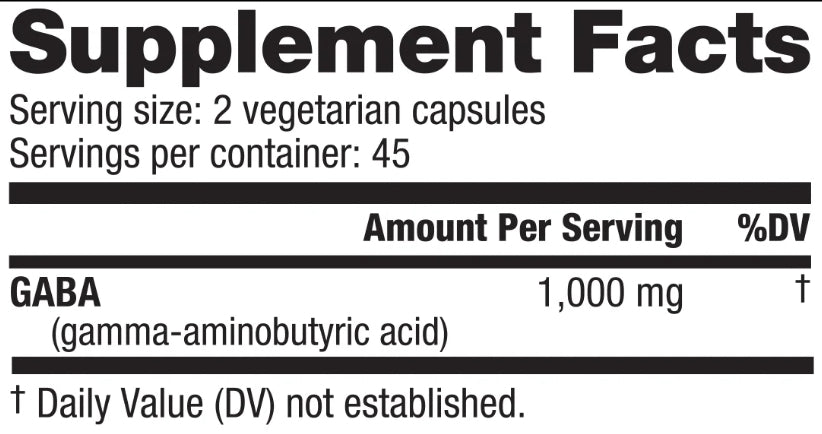 NutraBio GABA (500 mg) 90 Vegetable Capsules