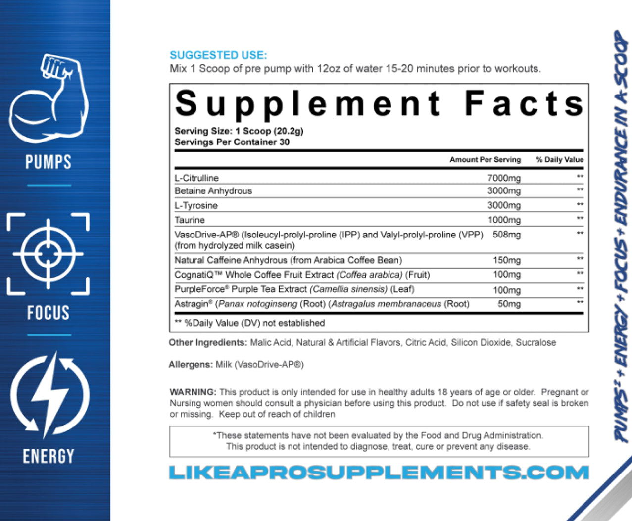 Like A Pro Supplements Pump and Focus Fuji Apple