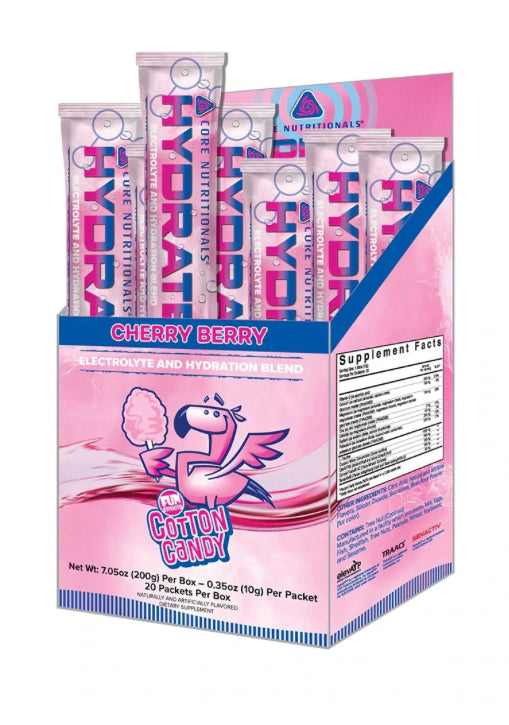 Core Nutritionals Hydrate Stick Packs Fun Sweets Cherry Berry