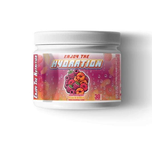 ENJOY THE HYDRATION Powder-Sour Raspberry Peach Rings-The Supplement Stop