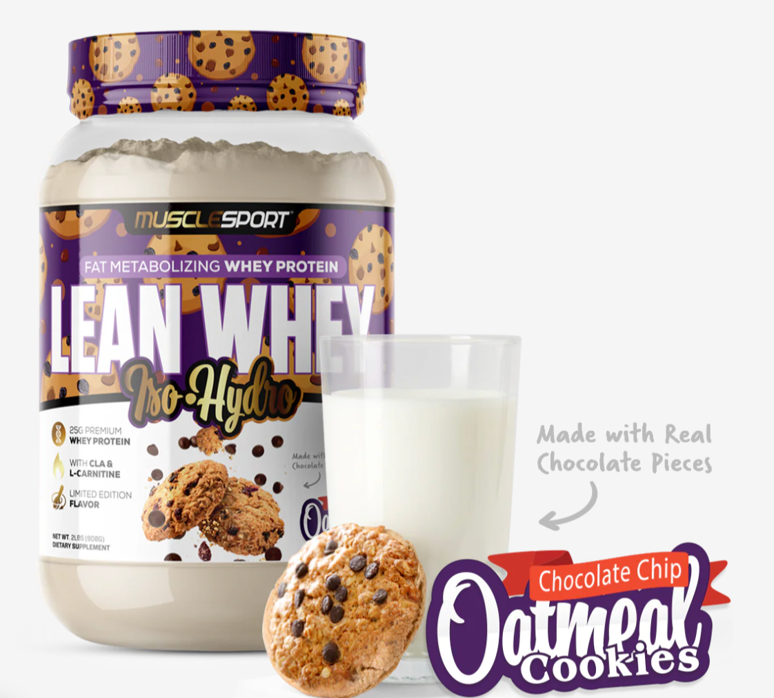 Musclesport Lean Whey® Iso Hydro Gourmet Protein 2LB-Oatmeal Chocolate Chip Cookies-The Supplement Stop