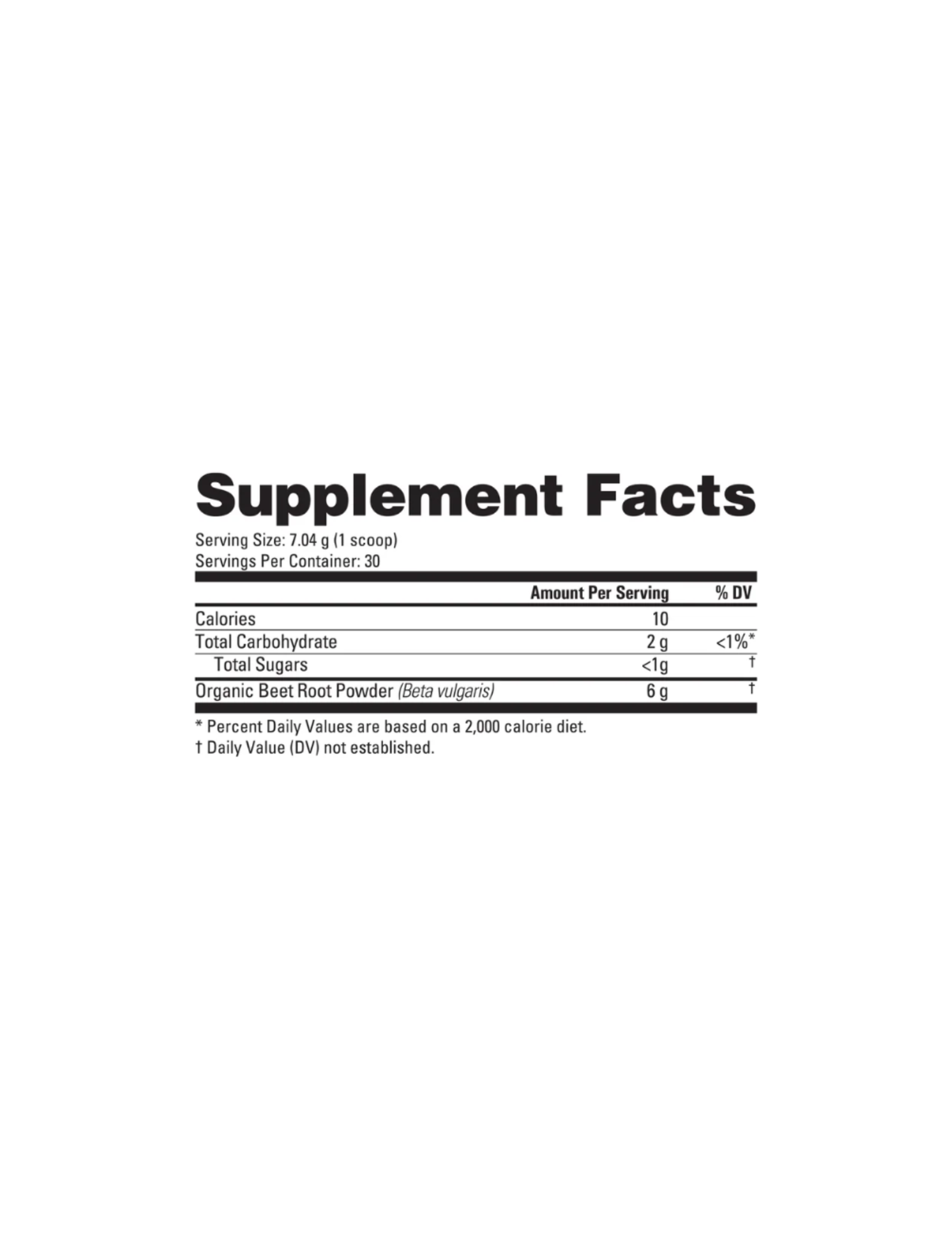 Nutrabio Beet Root Powder Supplement Facts-The Supplement Stop