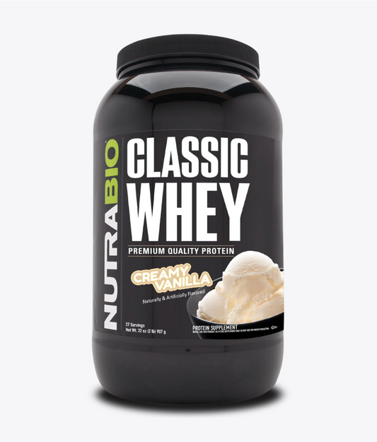 NutraBio Classic Whey Protein Powder 2LB-Creamy Vanilla-The Supplement Stop