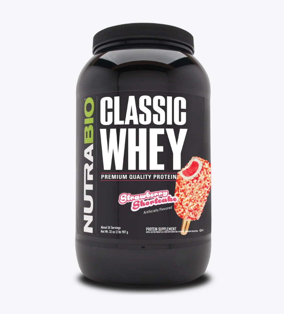 NutraBio Classic Whey Protein Powder 2LB-Strawberry Shortcake-The Supplement Stop