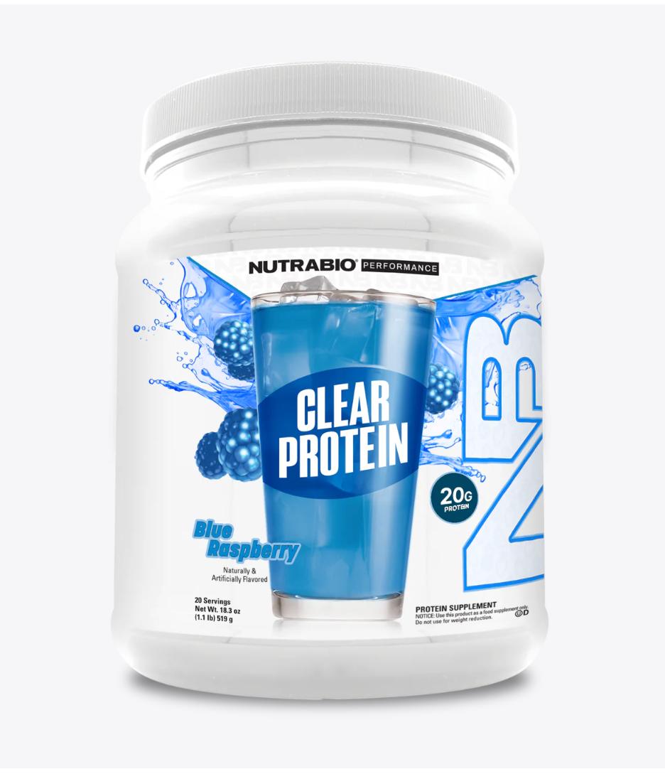 NutraBio Clear Whey Isolate Protein Powder-Blue Raspberry-The Supplement Stop