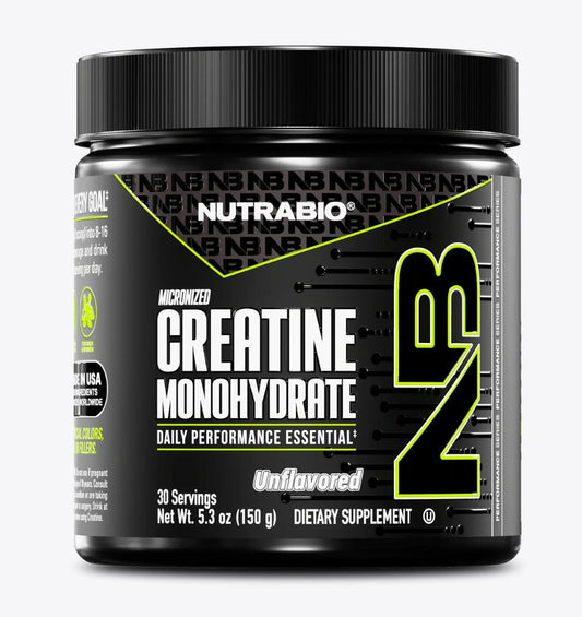 NutraBio Creatine Monohydrate Powder-30 Servings-The Supplement Stop