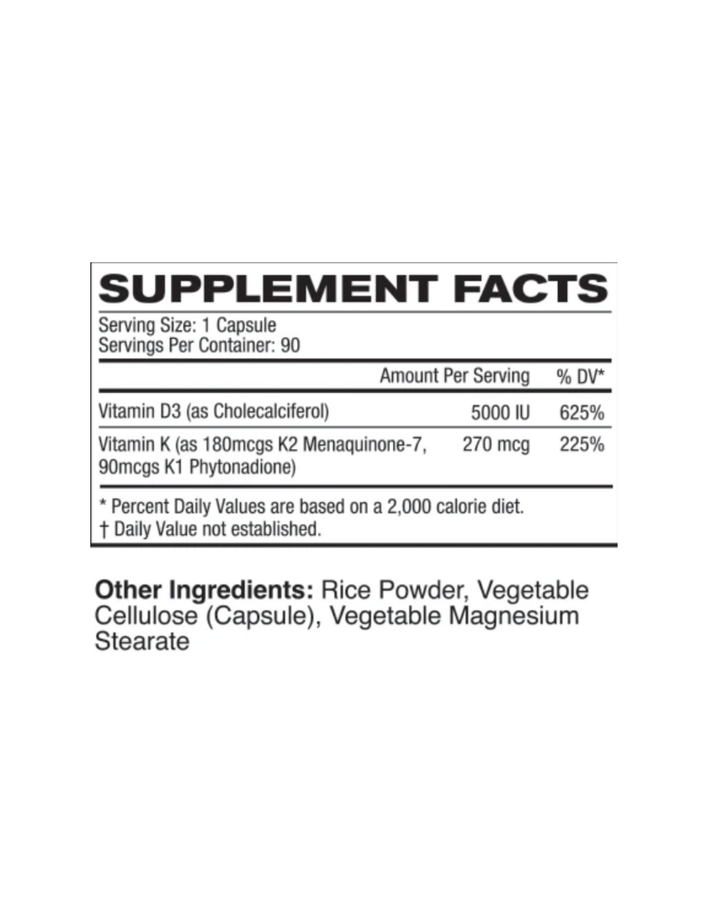 NutraBio D3 K2 (5000 IU D3, 180 mcg K2)-The Supplement Stop