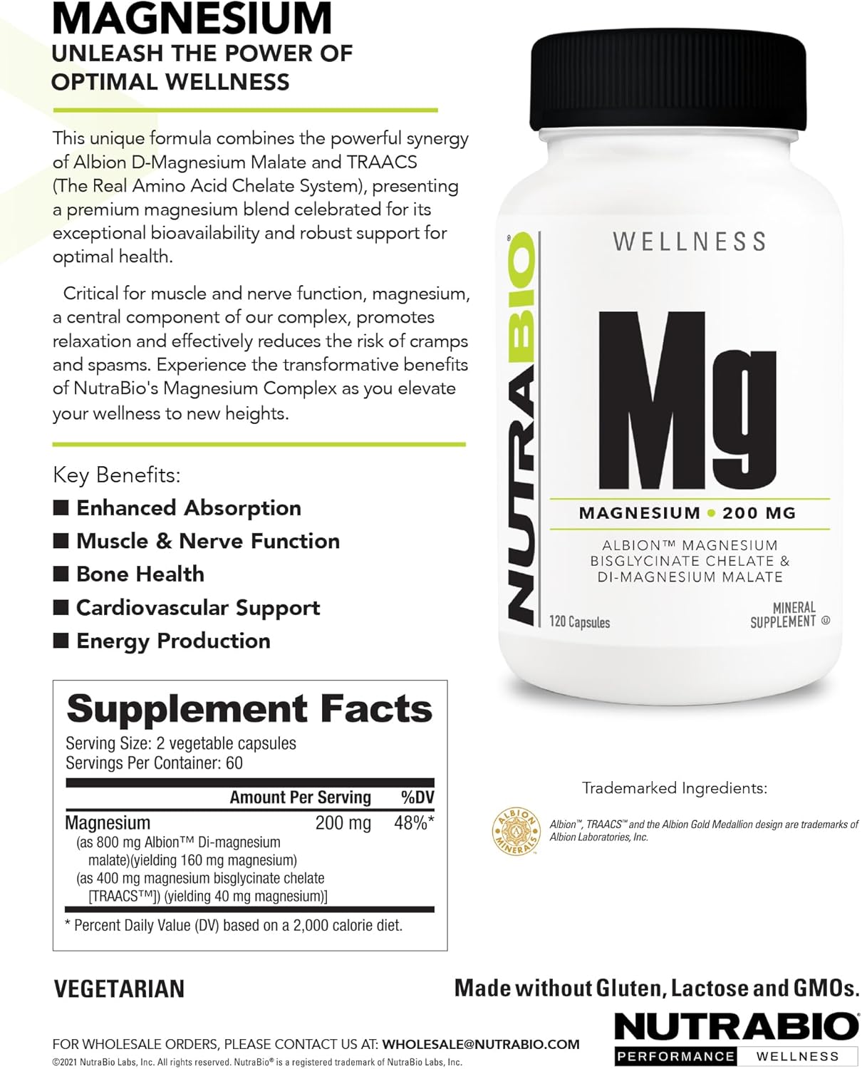 Nutrabio Magnesium Complex Main Benefits
