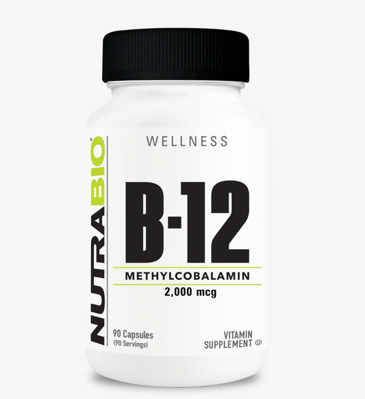 NutraBio Methyl B-12 (2000mcg) 90 Capsules-The Supplement Stop