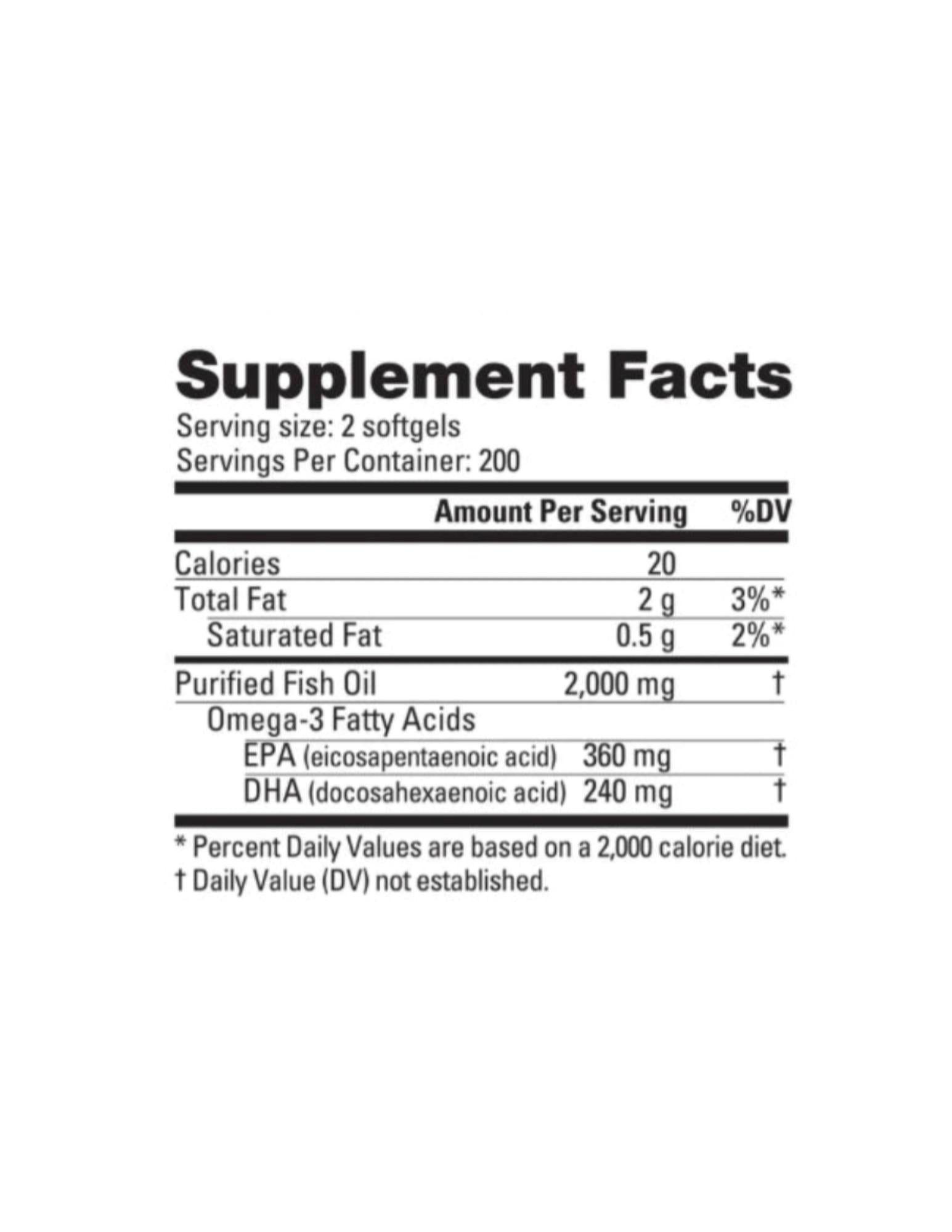 NutraBio Omega 3 Fish Oil 400 Softgels-The Supplement Stop