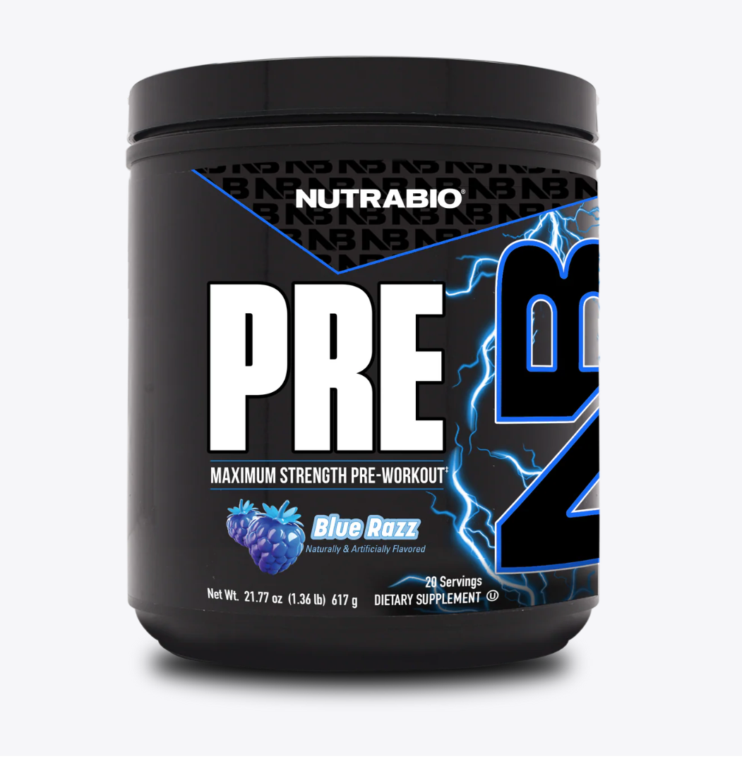 NutraBio PRE-Blue Razz-The Supplement Stop