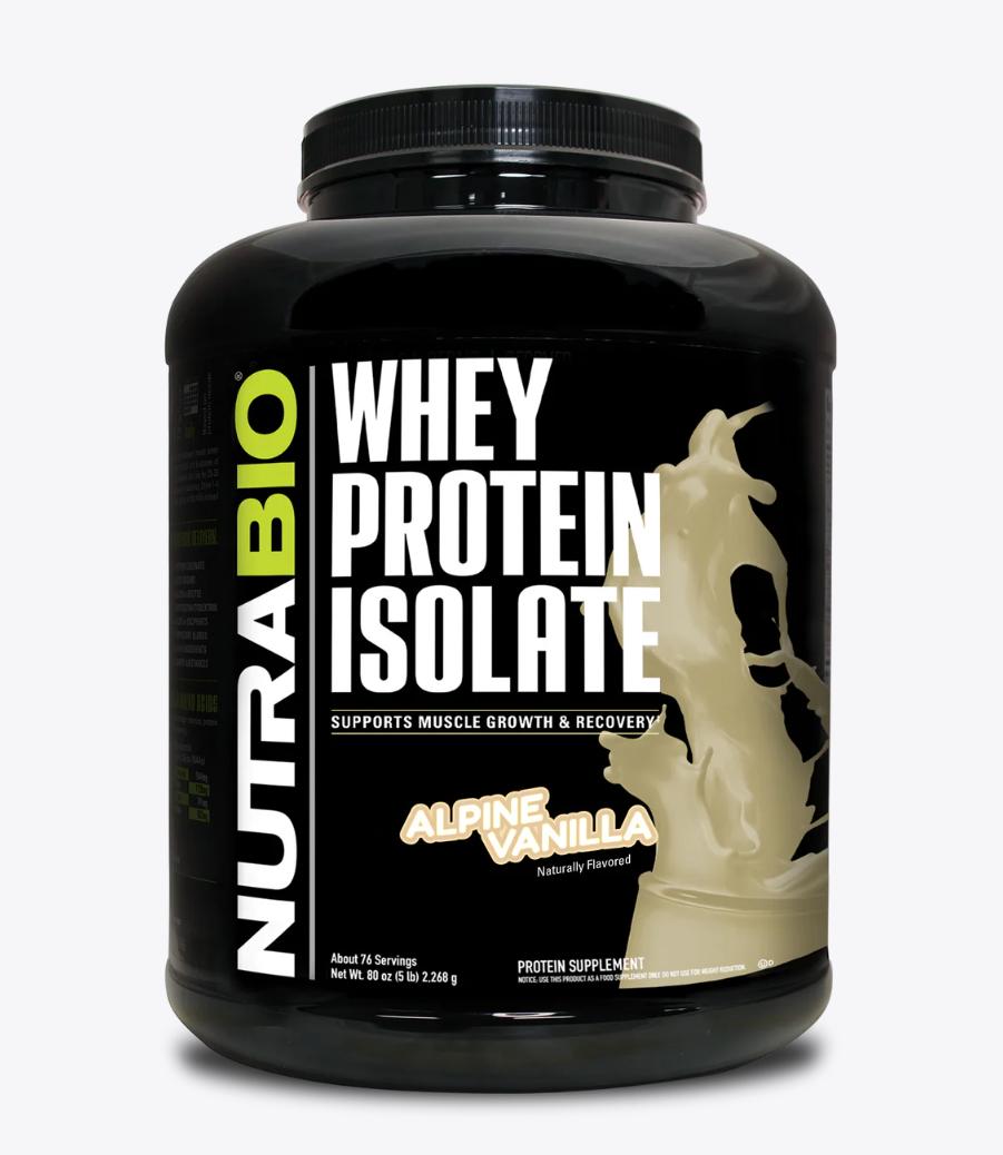 NutraBio Whey Protein Isolate 5 LB-Alpine Vanilla-The Supplement Stop