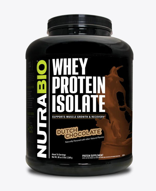NutraBio Whey Protein Isolate 5 LB-Dutch Chocolate-The Supplement Stop